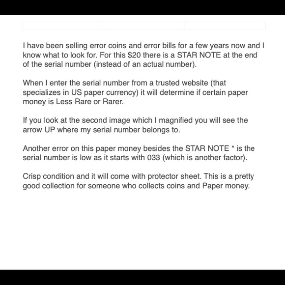 More Rare and Error $20 Bill - Picture 5 of 6